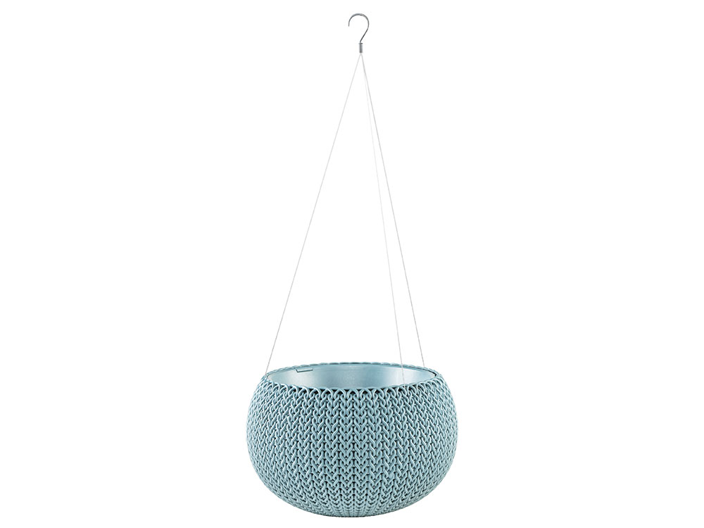 Подвесное кашпо под цветы Keter COZIES S из пластика ⌀ 28 см, 3,2 л текстура под ротанг